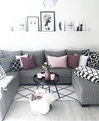 The Purple Accents In This Living Room Are Amazing I Think Purple Is Making A Comeback As A Purple Living Room Living Room Decor Gray White Living Room Decor