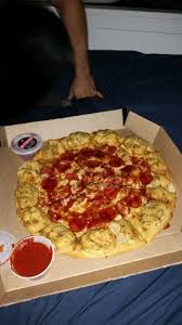 Large Stuffed Garlic Knot Pepperoni Lovers Pizza With Extra Cheese Extra Sauce A Barbeque Drizzle And Marinara Sauce For Dipping Food Extra Cheese Pepperoni