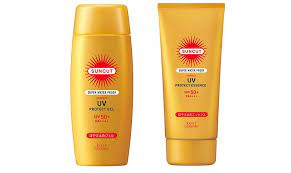 suncut 防晒凝胶超级防水型 左 防晒精华超级防水型 右 shampoo bottle gel shampoo