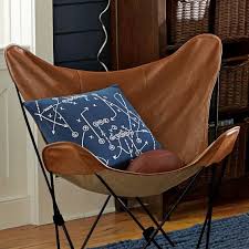 Leather Sling Butterfly Chair Pottery Barn Hmmm Maybe Leather I D Still Add Fringe Airstream Butterfly Chair Leather Butterfly Chair Comfy Chairs