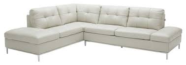 Soft fabric upholstery on a hardwood frame with overstuffed back cushions. Leonardo Italian Leather Sectional Sofa In Light Grey Left Hand Facing Chaise Contemporary Sectional Sofas By Bedtimenyc Houzz