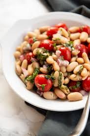 Tomato And White Bean Salad With Basil Recipe White Bean Salad Food Healthy Recipes