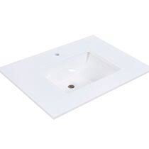 Kohler tresham 25 7/16 drop in vitreous china vanity top only with single faucet hole and center drain. Sink 31 X 19 Vanity Tops You Ll Love In 2021 Wayfair