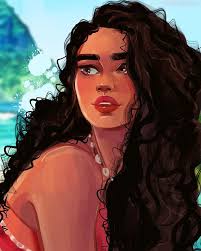 Sarah Moustafa 23 On Instagram Wip Of Moana Her Hair Is So Much Fun To Paint Procreate Moana Disney Princess Fan Art Disney Fan Art Disney Princess Art
