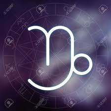 Zodiac Sign Capricorn White Thin Simple Line Astrological