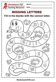 This alphabet tracing worksheets pdf pack is fully black and white, . Free Printable Snake Alphabet Missing Letters Worksheets Pdf Alphabet Worksheets Preschool Tracing Worksheets Preschool Alphabet Worksheets Kindergarten