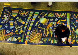 Gorgeous Aboriginal Inspired Mosaic At Customs Brisbane International Airport Street Art Aboriginal Art