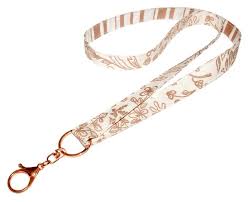 Reversible Lanyard Rose Gold Metallic Print Floral Vine Etsy In 2020 Metallic Prints Unique Items Products Floral Vine