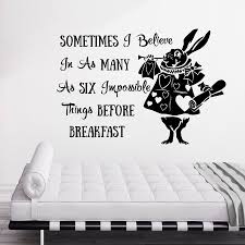 Select a design that complements your interiors with. Alice In Wonderland Series White Rabbit Silhouette Cute Wall Stickers With Acting Quotes Home Nursery Bedroom Loving Decor W 539 Buy At The Price Of 7 44 In Aliexpress Com Imall Com