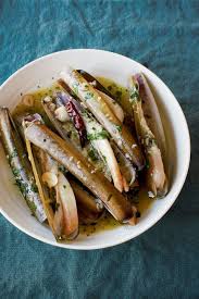 Razor Clams With Garlic And Parsley Lidia Clam Recipes Lidia S Recipes Veggie Recipes