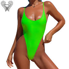 Maillot de bain menstruel 1 pièce nema. 2021 Bkning Thong Swimsuit One Piece Bathing Suits Tanga High Leg Cut Swimwear Woman Swim Fused Solid Monokini Badpak Swimsuits From Weitaotao 44 69 Dhgate Com