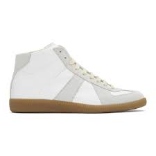 Shining star high top sneaker (toddler/little kid). Maison Margiela Replica High Top Leather Lace Up Sneakers In 101 White Modesens