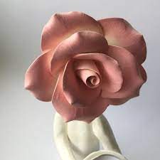 Standing Rose Lady Holding Candle Sculptures By Carolyn Clayton Pottery Sculpture Flower Sculptures Ceramic Flowers