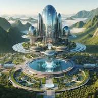 Quantum Castles by CoPilot These breathtaking, futuristic castles defy gravity as they float majestically over lush mountains. Each castle, crafted entirely from sleek, shimmering glass, boasts a design that seamlessly blends cutting-edge
