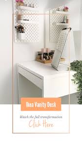 Ikea Makeup Vanity Desk Diy Watch Me Transform This Space Using The Ikea Micke Desk And Ska Ikea Diy Micke Schreibtisch Ordnung Auf Dem Schreibtisch