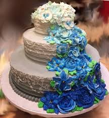Amazon's choice for wedding cake flowers. Wedding Cake With Cascading Blue Flowers Westhampton Pastry Shop Richmond Va Picture Of Westhampton Pastry Shop Richmond Tripadvisor