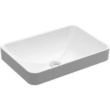 It has very good weathering resistance, acid. Kohler Vox Rectangle Vitreous China Vessel Sink In White With Overflow Drain K 5373 0 The Home Depot Above Counter Bathroom Sink Drop In Bathroom Sinks Rectangular Sink Bathroom