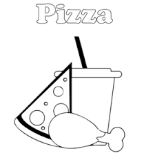 Slice of pizza.food.coloring book antistress for children and adults. Pizza Coloring Pages Playing Learning