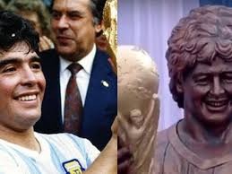 The monument depicts the moment the argentinean legend lifted the 1986 world cup and has already drawn some. This Diego Maradona Statue Is So Bad It Gives Cristiano Ronaldo S A Run For Its Money Sbnation Com