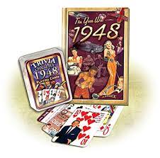 If you fail, then bless your heart. 1948 Mini Book Trivia Playing Cards Combo Happy 71st Birthday Or Anniversary Peter Hess Art Worthington 0092948320890 Amazon Com Books
