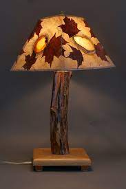 Hand Crafted Rustic Wood Lamp With Oak Base Elm Stem Maple Agate Shade Rustic Wood Lamps Wood Lamps Driftwood Lamp Wood Lamp Base