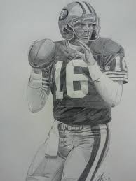 Joe Montana Ink Drawing Rugby Art 49ers History Nfl Football 49ers