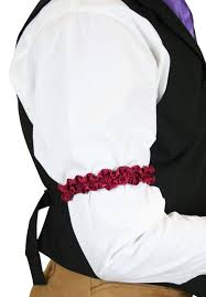 Deluxe Silk Sleeve Garters Burgundy One Pair Sleeve Garter Extra Long Sleeves Period Outfit