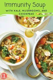 This Easy Soup Is Full Of Immunity Boosting Foods Vitamin C Rich Kale Vitamin D Enhanced Mushrooms Z Immunity Soup Cooking Light Recipes Brothy Soup Recipes