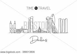 Dallas is the third most populous city in the united states, so it has an expansive skyline. Single Continuous Vector Photo Free Trial Bigstock