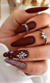 Three nails are sparkly green and the other two are white with christmas colored polka dots. 25 Christmas Nails 2020 Dark Red Christmas Nails