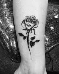 21 Small Rose Tattoos Black And White Rose Tattoo On Ankle Black Rose Tattoos Ankle Tattoo