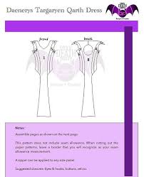 Daenerys Targaryen Qarth Dress Pattern Pdf Download Daenerys Targaryen Qarth Dress Daenerys Targaryen Qarth Pattern