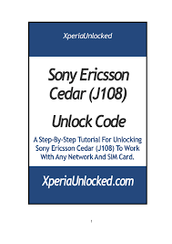 Type spck code if the phone is locked in a subnetwork like tesco. Sony Ericsson Cedar J108 Unlock Code Manualzz