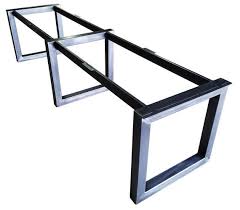 Modern Heavy Duty Welding Steel 6ft Square Tubing Large Steel Frame Table Base Metal Table Legs Metal Conference Table Steel Table Base