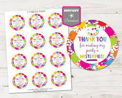 Birthday In A Box Promo Code 2020 Instant Download Printable Art Painting Party 2 Circle Etsy In 2020 Art Party Art Party Invitations Tag Art