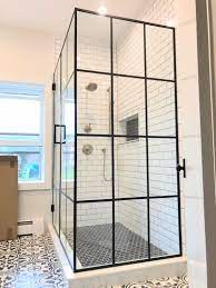 Custom Black Framed Shower Enclosure In Chicago Framed Shower Black Shower Doors Small Bathroom Remodel