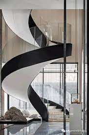 Sleek Black And White Spiral Stairs Design Staircase Architecture Spiral Stairs Design Stairway Design