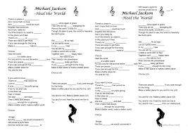 This song is sung by michael jackson. Song Michael Jackson Heal The World English Esl Worksheets For Distance Learning And Physical Classrooms