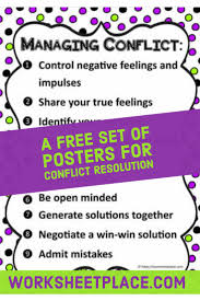A Free Set Of Posters To Help Your Students With Conflict Resolution Support Teachers To H Conflict Resolution Conflict Resolution Worksheet Guidance Lessons