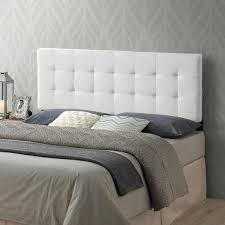 This bed features a mattress platform made of steel slats, eliminating the need for a box spring or foundation. Edgemod Guilia Square Stitched Headboard Queen Size In Ivory Hd 297 Ivy The Home Depot