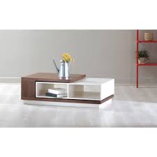 Large walnut coffee table that unusually has an abstract mosaic design set 'off' center. Zoom Contemporary White Lacquer And Walnut Veneer Coffee Table