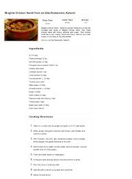 Mughlai Chicken Handi From Lal Qila Restaurant Karachi Chicken Handi Tea Party Food Restaurant Recipes