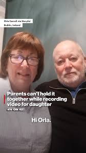 Parents in Dublin got a fit of the giggles while recording a message to  wish their daughter well for her baby shower.