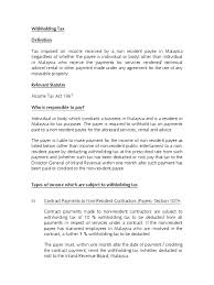 Tax withholding is a way for the u.s. Withholding Tax In Malaysia Withholding Tax Payments