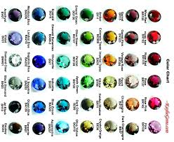 Supplies Glass Jewels Color Chart
