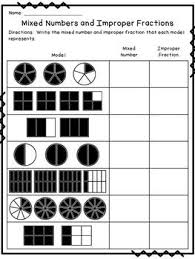 Improper Fraction And Mixed Number Worksheets Improper Fractions Fractions Math Fractions