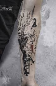 Koit Tattoo Artist Berlin Worldwide Wolf Woman Arm Forearm Tattoo Design In Black And Red Graphic Style Ink 3 Wolf Tattoos Tattoo Artists Tattoos