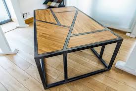 Table design acier brut verni satiné thermolaqué. Table Basse En Acier Et Bois A Nantes Mco