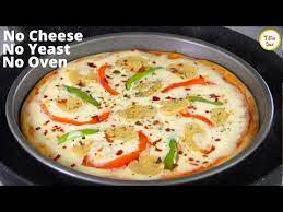 No Cheese No Yeast No Mayo No Yogurt Veg Pizza Without Oven Recipe By Tiffin Box White Sauce Pizza Youtube Veg Pizza White Pizza Sauce Veggie Snacks