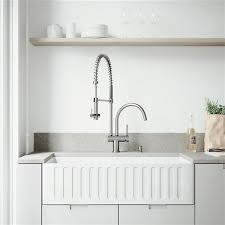 Find kitchen sinks at wayfair. Vigo Matte White Kitchen Sink With Stainless Steel Faucet Single Bowl 41 In Lowe S Canada